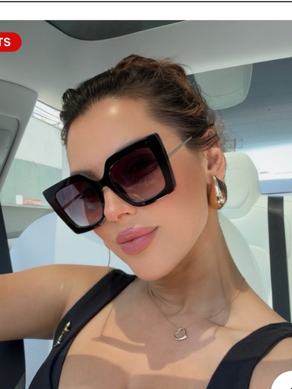 Elegant Oversized Black Square Sunglasses for Women